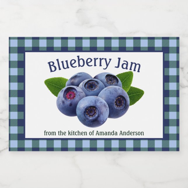 Blueberry Sylt Play H Food Label Mat Etiketter (Singel etikett)