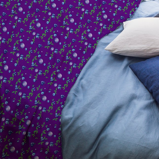 Blueberry Vattencolor mönster gullig lila Fleecefilt (Skapare uppladdad)