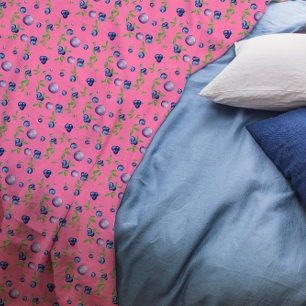 Blueberry Vattencolor mönster gullig rosa Fleecefilt