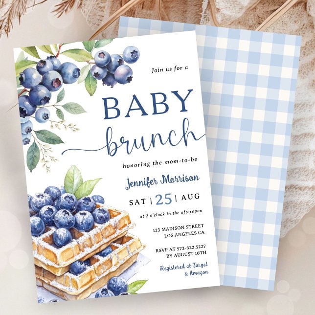Blueberry Waffle Baby Brunch Boy Baby Shower Inbjudningar (Skapare uppladdad)