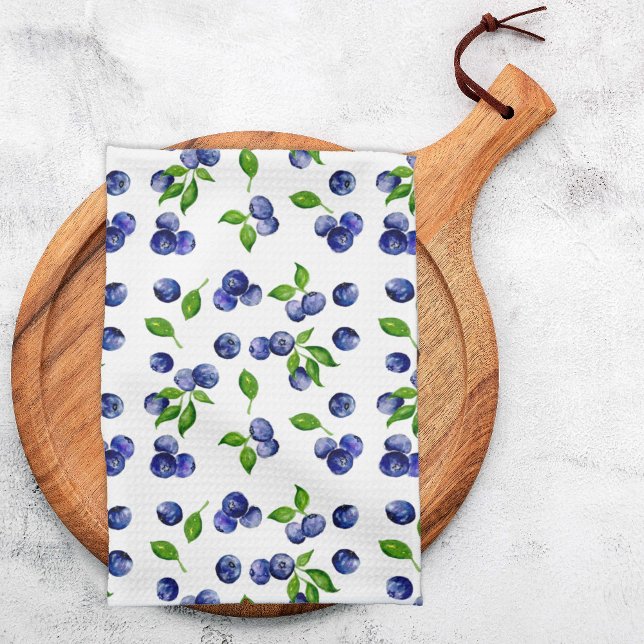 Blueberry Watercolor Berry Kitchen Cute Fruit Kökshandduk (Skapare uppladdad)
