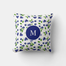Blueberry Watercolor Monogram Berry Rustic Chic T