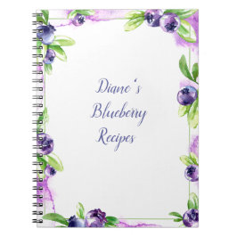 Blueberry Watercolor Spiral Anteckningsbok