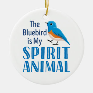 Bluebird är mitt själsska djur julgransprydnad keramik