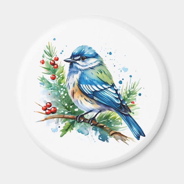 Bluebird at Christmas Magnet (Framsidan)