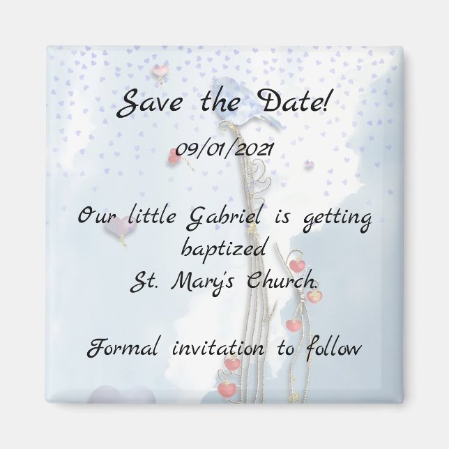 Bluebird Baby Shower Magnet (Framsidan)