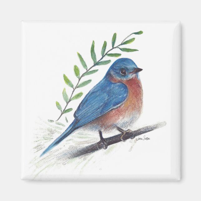 Bluebird Bird Art Magnet (Framsidan)