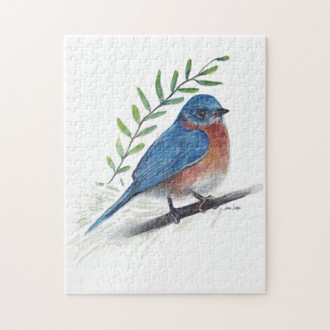 Bluebird Bird Art Pussel (Vertikal)