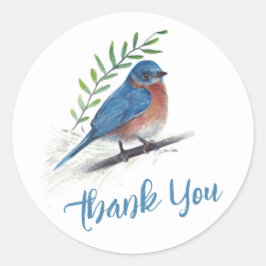 Bluebird Bird Art Tack Runt Klistermärke