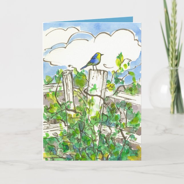 Bluebird Brambles tänker på dig Kort (Framsida)