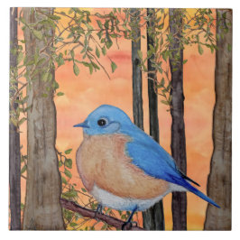 Bluebird Ceramic Tile, Large Kakelplatta