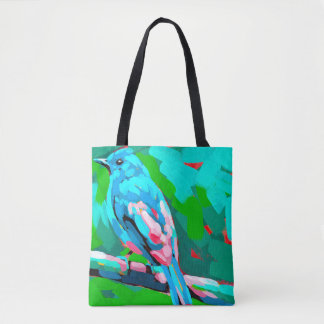 Bluebird dual-sided Tote Bag Tygkasse