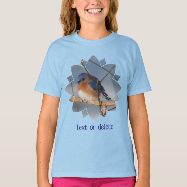 Bluebird In Winter Personalized  T Shirt (Framsida)