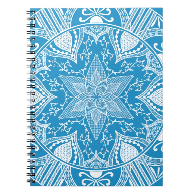 Bluebird Mandala Anteckningsbok Med Spiral (Framsidan)