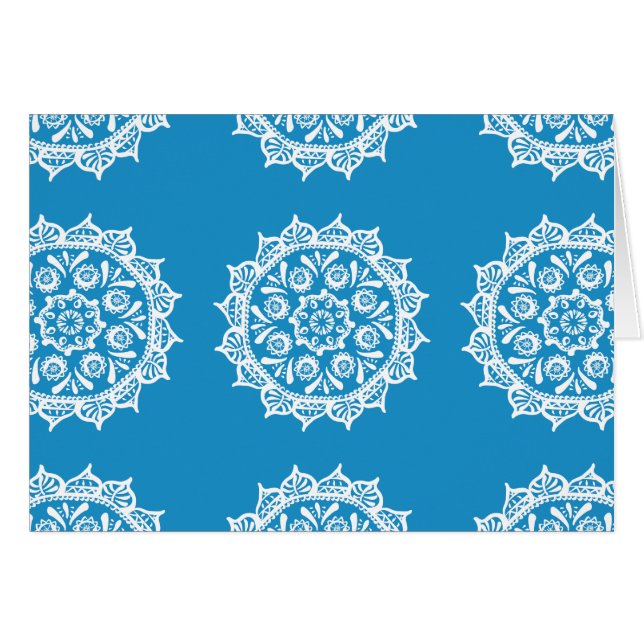 Bluebird Mandala Hälsningskort (Framsidan Horizontal)