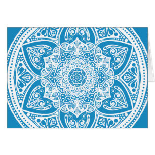 Bluebird Mandala Hälsningskort