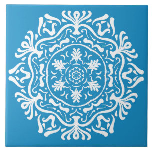 Bluebird Mandala Kakelplatta