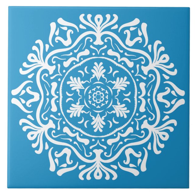 Bluebird Mandala Kakelplatta (Framsidan)