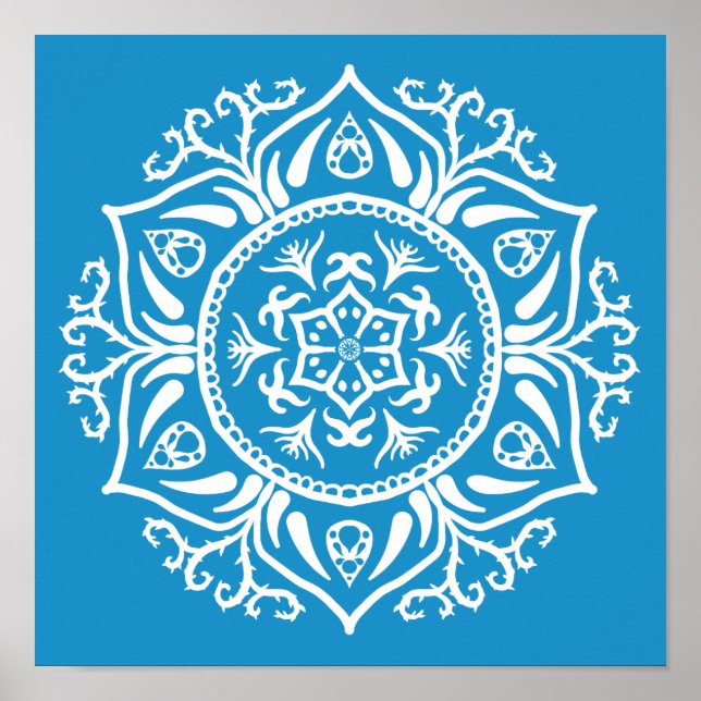 Bluebird Mandala Poster (Framsidan)
