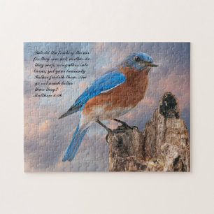 BLUEBIRD- Matthew 6:26  Pussel