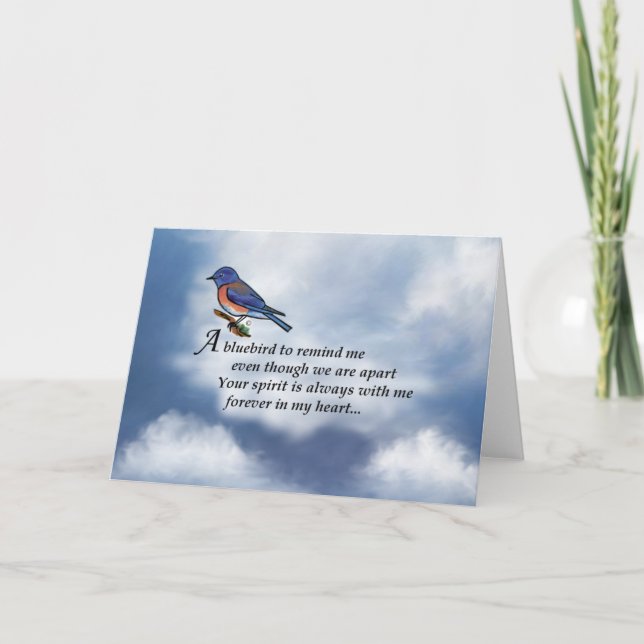 Bluebird Memorial Dikt Kort (Framsida)