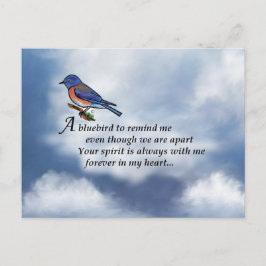 Bluebird Memorial Dikt Vykort