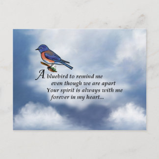 Bluebird Memorial Dikt Vykort