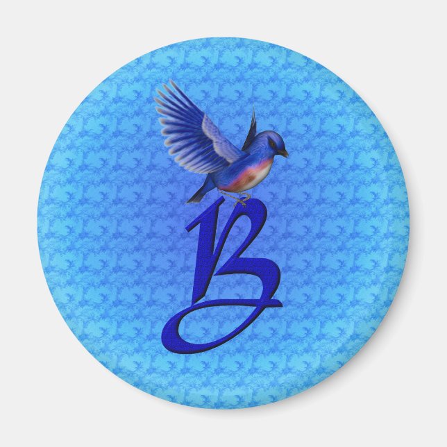 Bluebird Monogram Initial B Magnet (Framsidan)