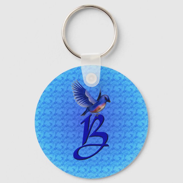 Bluebird Monogram Initial B Nyckelring (Framsida)