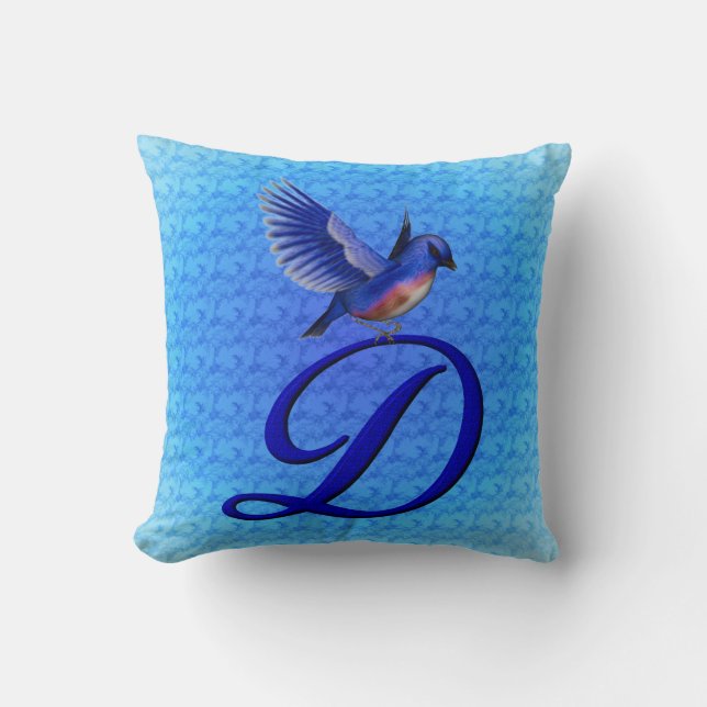 Bluebird Monogram Initial D Kudde (Framsida)