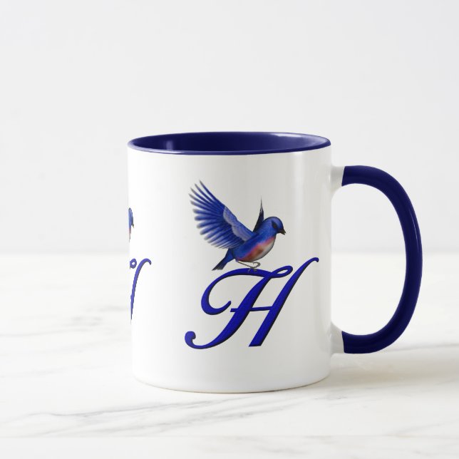 Bluebird Monogram Initial H-Elegant Mugg (Höger)