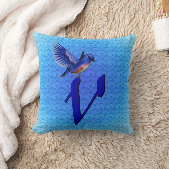 Bluebird Monogram Initial V Kudde (Filt)