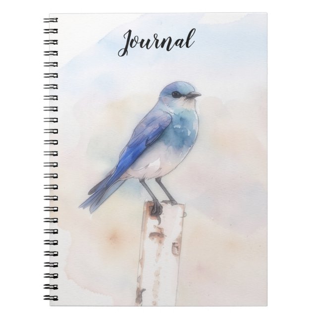 Bluebird Nature Art Personalize Journal Anteckningsbok (Framsidan)