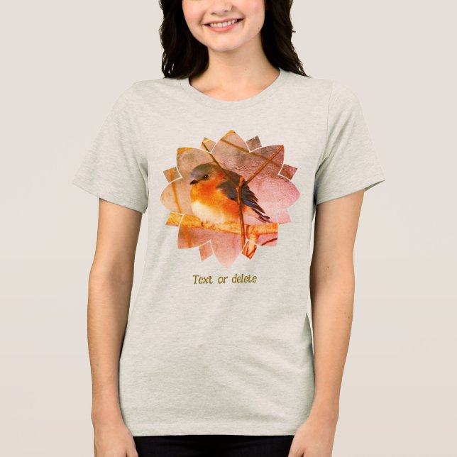 Bluebird Nature Art Personalized  T Shirt (Framsida)