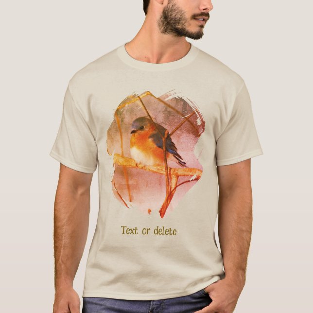 Bluebird Nature Art Personlig  T Shirt (Framsida)