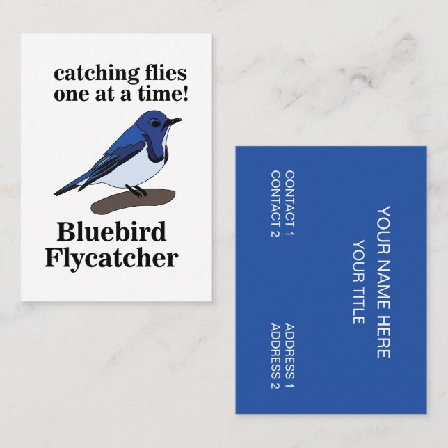 Bluebird Nature Wildlife Funny Visitkort (Fram/baksida)