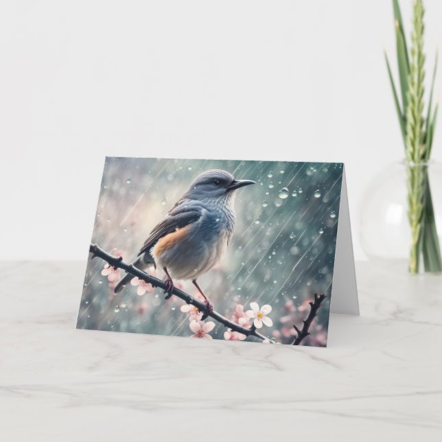 Bluebird och Rainy Window Kort (Framsida)