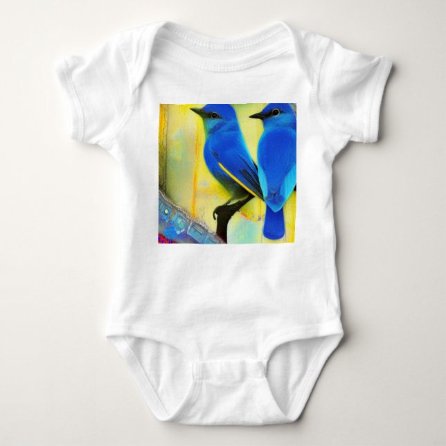 Bluebird of Happiness Baby Bodykostym T Shirt (Framsida)