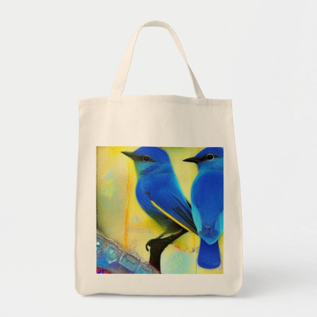 Bluebird of Happiness Tote Bag Tygkasse (Framsidan)