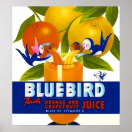 Bluebird Orange Juice Vintage affisch