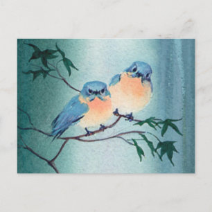 BLUEBIRD PAIR FRÅN SHARON SHARPE VYKORT