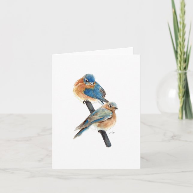Bluebird par Watercolor Art Art Anteckningskort (Framsida)