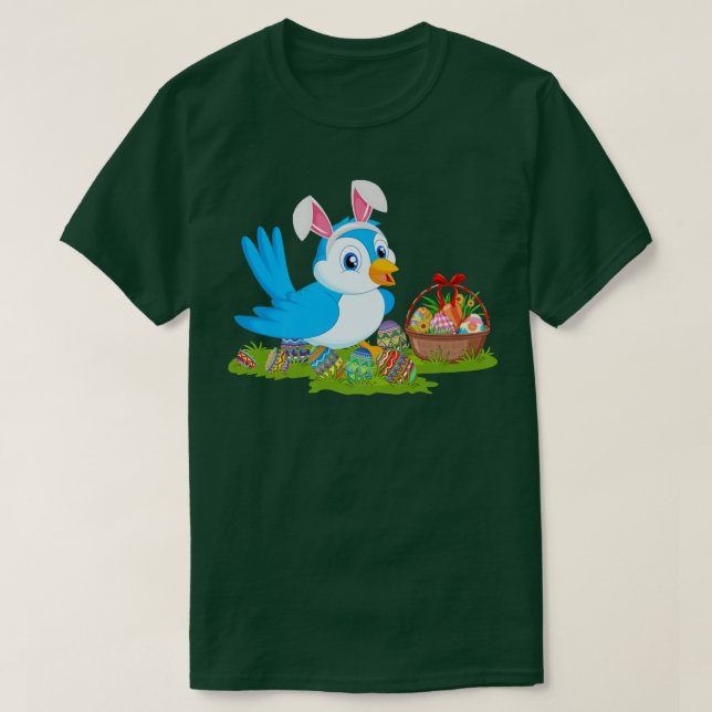 Bluebird Påskägg Hunting Bunny Bluebird Påsk  T Shirt (Design framsida)