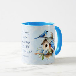 Bluebird Scripture Mugg Birdhouse Ecclesiastes