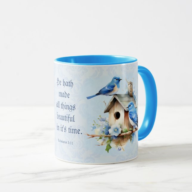 Bluebird Scripture Mugg Birdhouse Ecclesiastes (Framsida höger)
