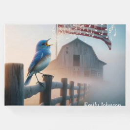 Bluebird Singing och American Flagga Memorial Serv Gästböcker