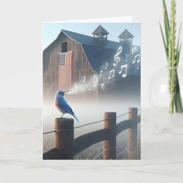 Bluebird sjunger på Morgonmiddagen Kort (Framsida)