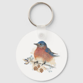 Bluebird Watercolor Art Nyckelring