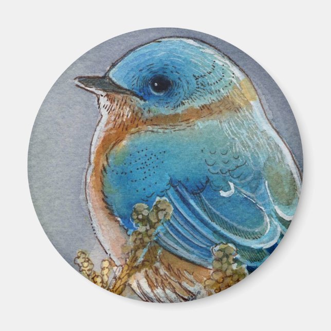 Bluebird Watercolor Magnet (Framsidan)