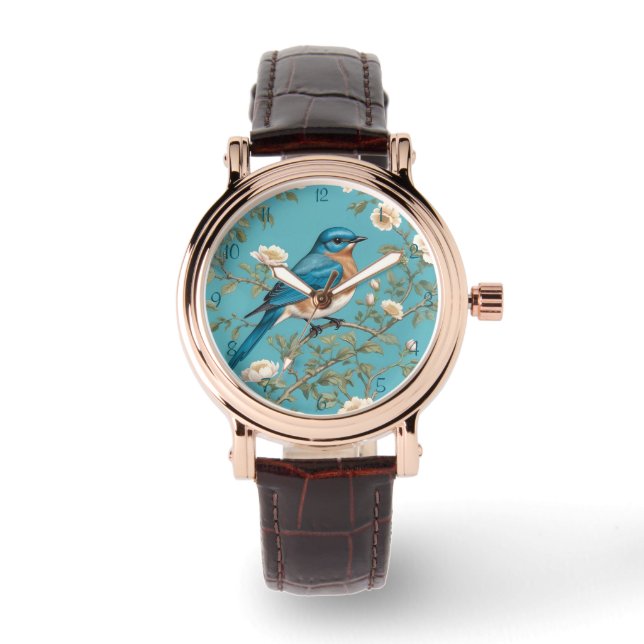 Bluebird William Morris Inspired Turqis Armbandsur (Framsida)